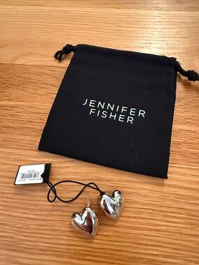 Jennifer Fisher Silver Heart Charm Set with Branded Pouch